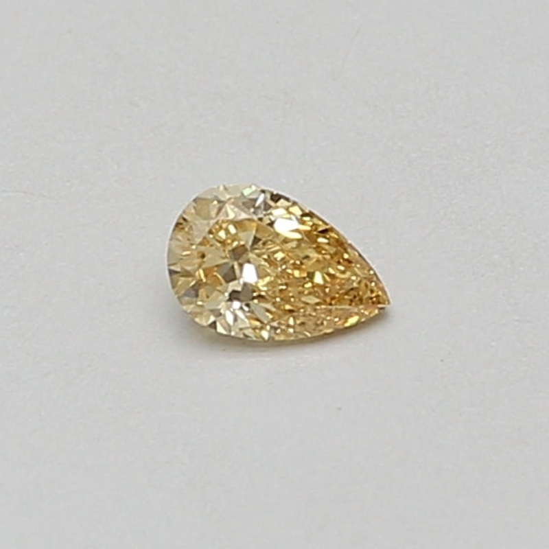 0.16 Ct Pear Lab Diamond  Fancy Vivid Yellow  VVS1   IGI