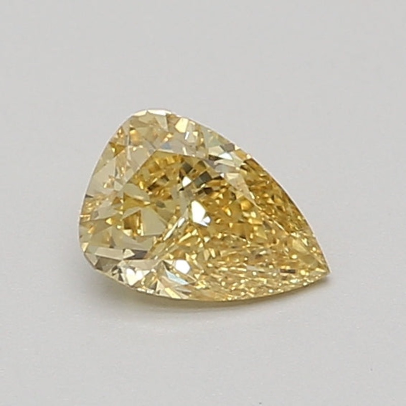 0.57 Ct Pear Lab Diamond  Fancy Vivid Yellow  VVS2   IGI