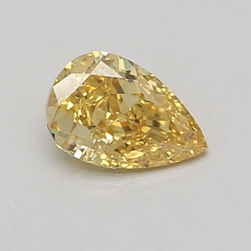0.73 Ct Pear Lab Diamond  Fancy Vivid Yellow  VVS2   IGI