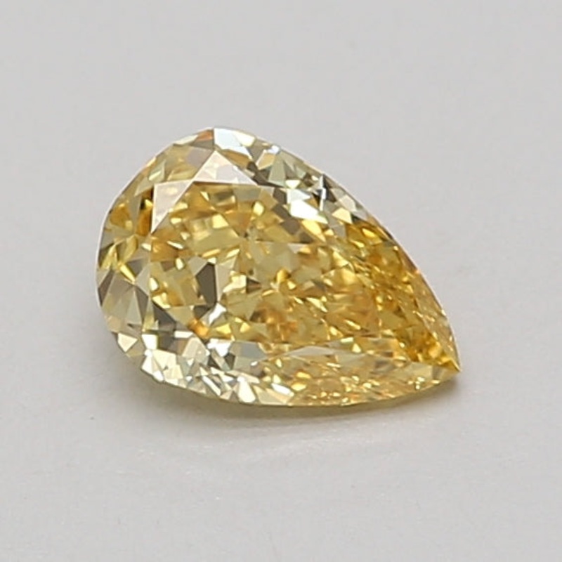 0.75 Ct Pear Lab Diamond  Fancy Vivid Yellow  VS1   IGI