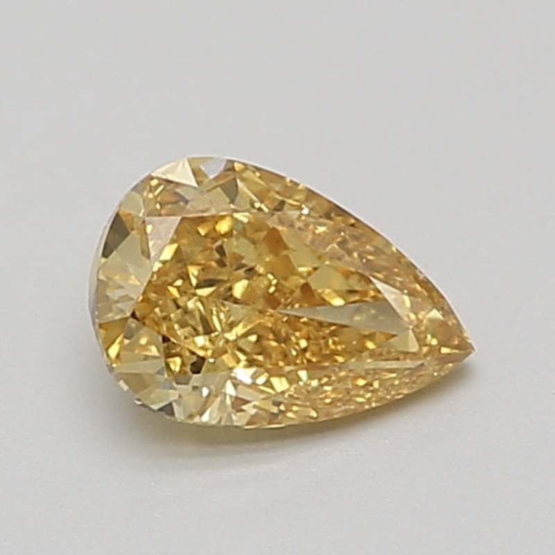 0.79 Ct Pear Lab Diamond  Fancy Vivid Yellow  VS1   IGI