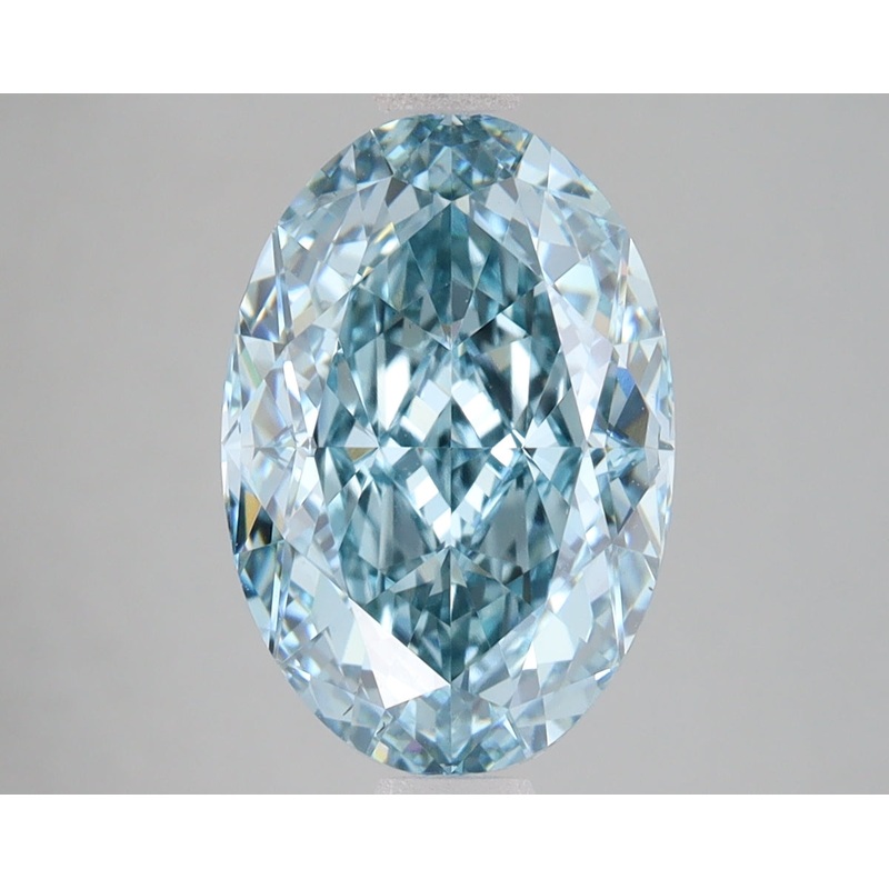 4.4 Ct Oval Lab Diamond  Fancy Vivid Bluish Green  VS1   IGI