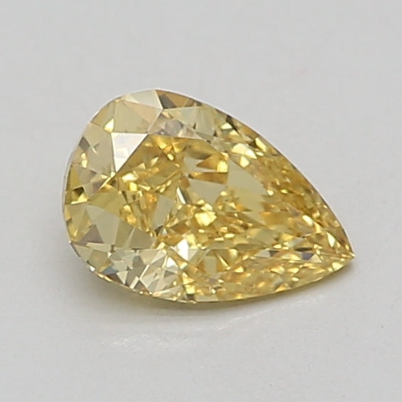 0.86 Ct Pear Lab Diamond  Fancy Vivid Yellow  VS1   IGI