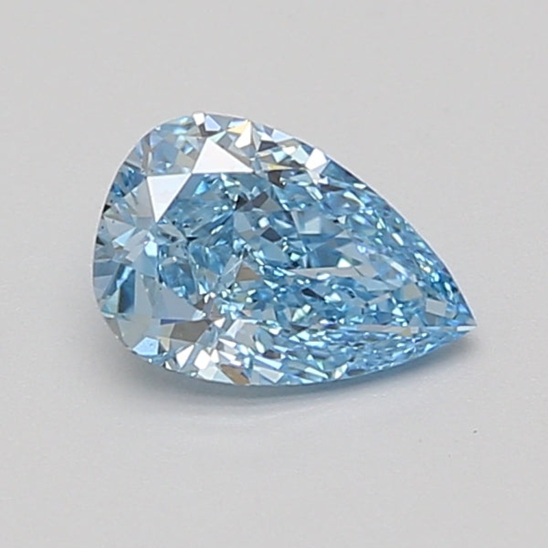 0.91 Ct Pear Lab Diamond  Fancy Vivid Blue  SI1   IGI