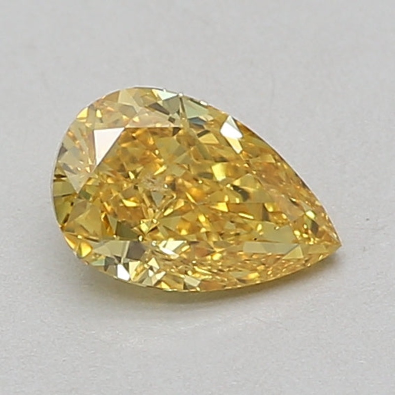 0.96 Ct Pear Lab Diamond  Fancy Vivid Yellow  VS1   IGI