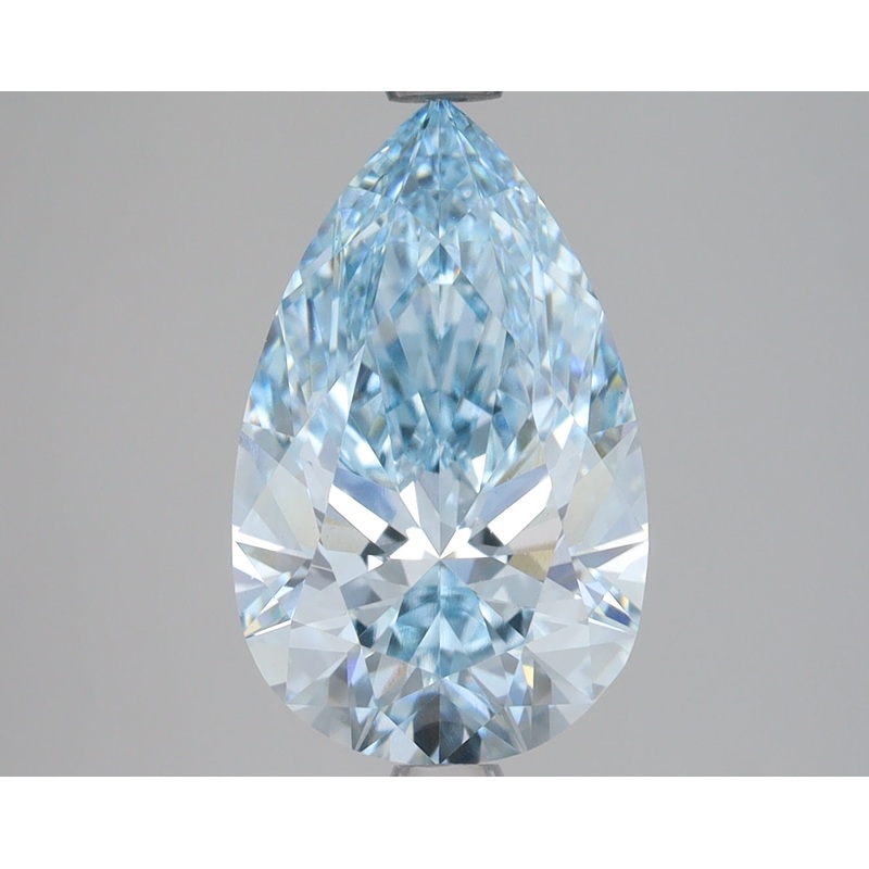 3.04 Ct Pear Lab Diamond  Fancy Intense Blue  VS1   IGI