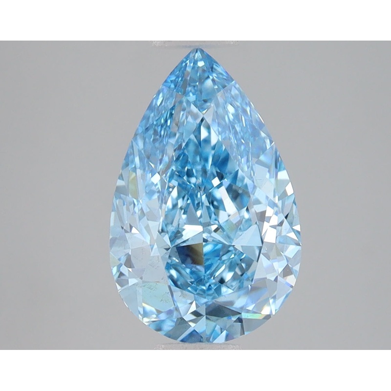3.05 Ct Pear Lab Diamond  Fancy Vivid Blue  SI1   IGI