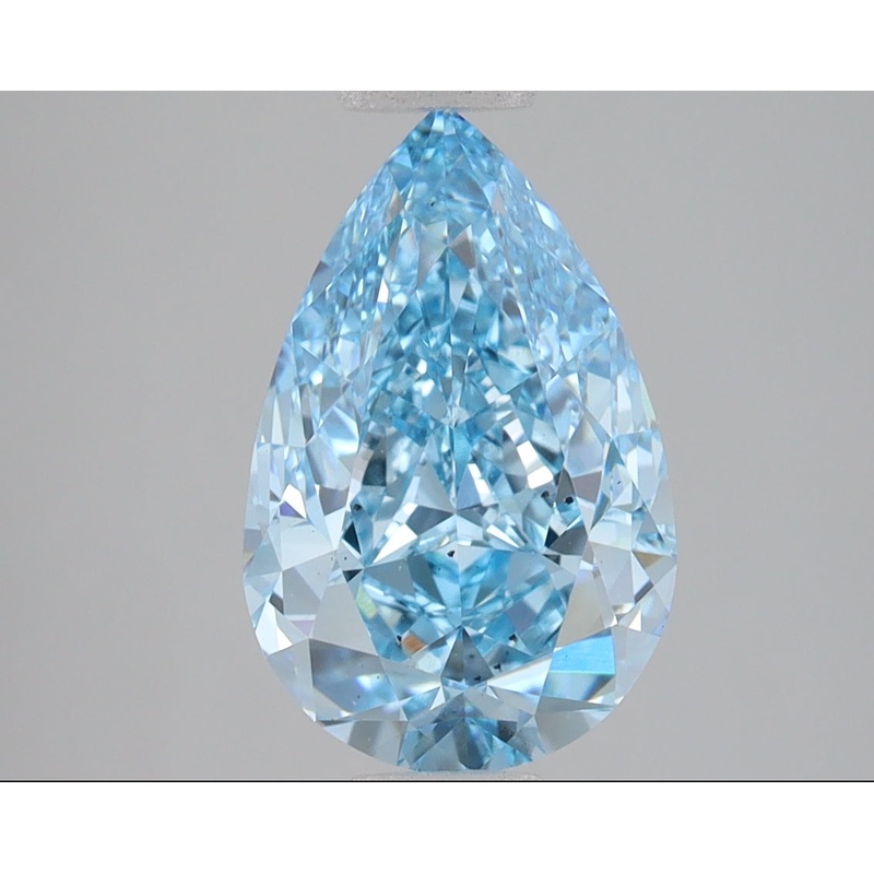 3.09 Ct Pear Lab Diamond  Fancy Vivid Blue  SI1   IGI