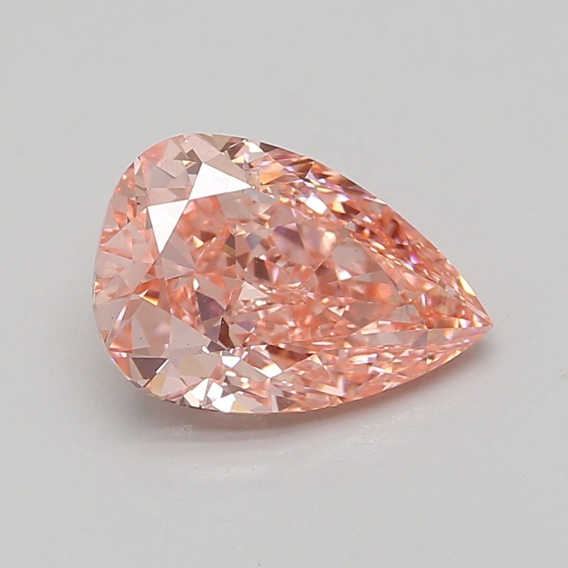 3.78 Ct Pear Lab Diamond  Fancy Vivid Pink  VS1   IGI