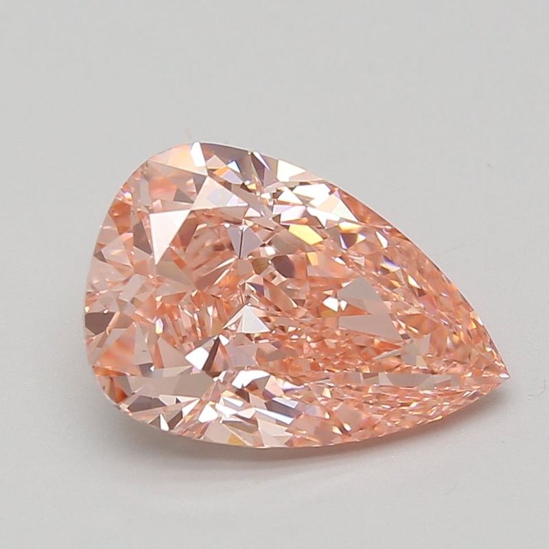 4.36 Ct Pear Lab Diamond  Fancy Vivid Pink  VS1   IGI