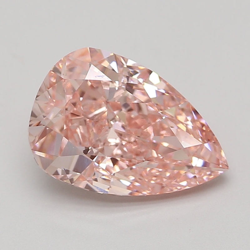 5.15 Ct Pear Lab Diamond  Fancy Vivid Pink  VS1   IGI