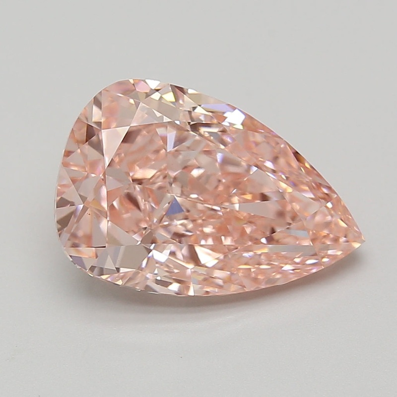 5.47 Ct Pear Lab Diamond  Fancy Vivid Pink  VS1   IGI