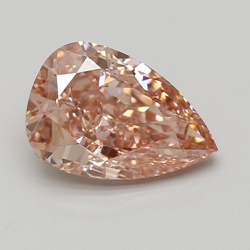 5.48 Ct Pear Lab Diamond  Fancy Vivid Pink  VS1   IGI