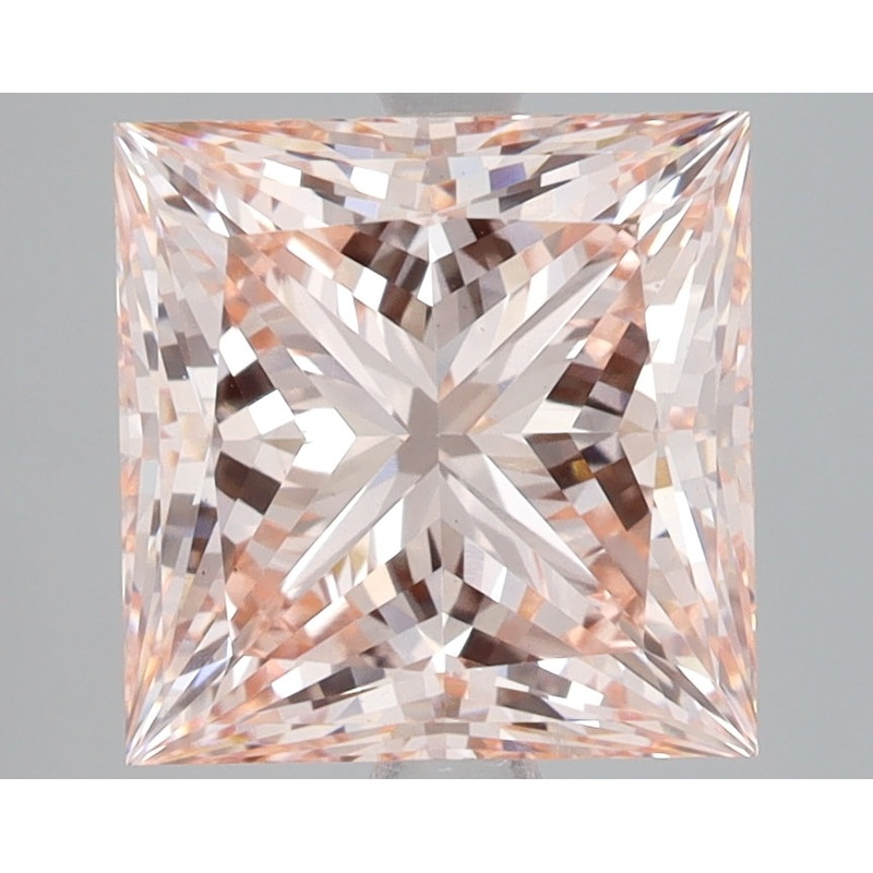 4.05 Ct Princess Lab Diamond  Fancy Intense Pink  VS1   IGI