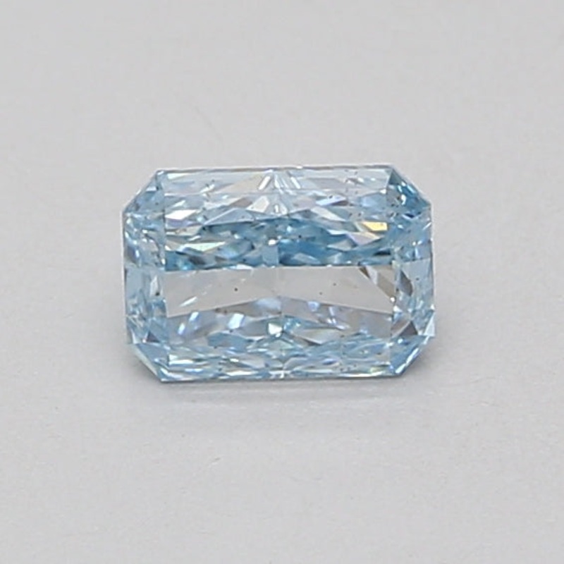 0.53 Ct Radiant Lab Diamond  Fancy Vivid Blue  SI1   IGI