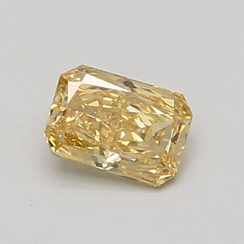 0.6 Ct Radiant Lab Diamond  Fancy Vivid Yellow  VS1   IGI