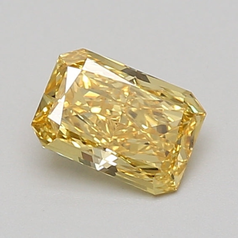 0.74 Ct Radiant Lab Diamond  Fancy Vivid Yellow  VS1   IGI