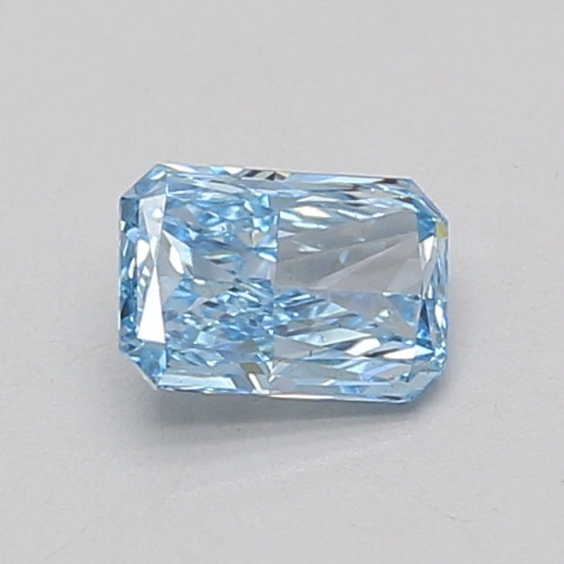 0.8 Ct Radiant Lab Diamond  Fancy Vivid Blue  VS1   IGI