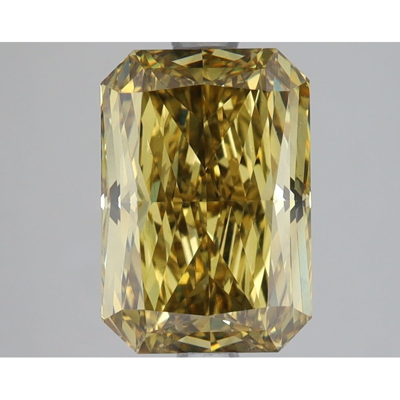 3.06 Ct Radiant Lab Diamond  Fancy Vivid Grayish Yellow  VS2   IGI
