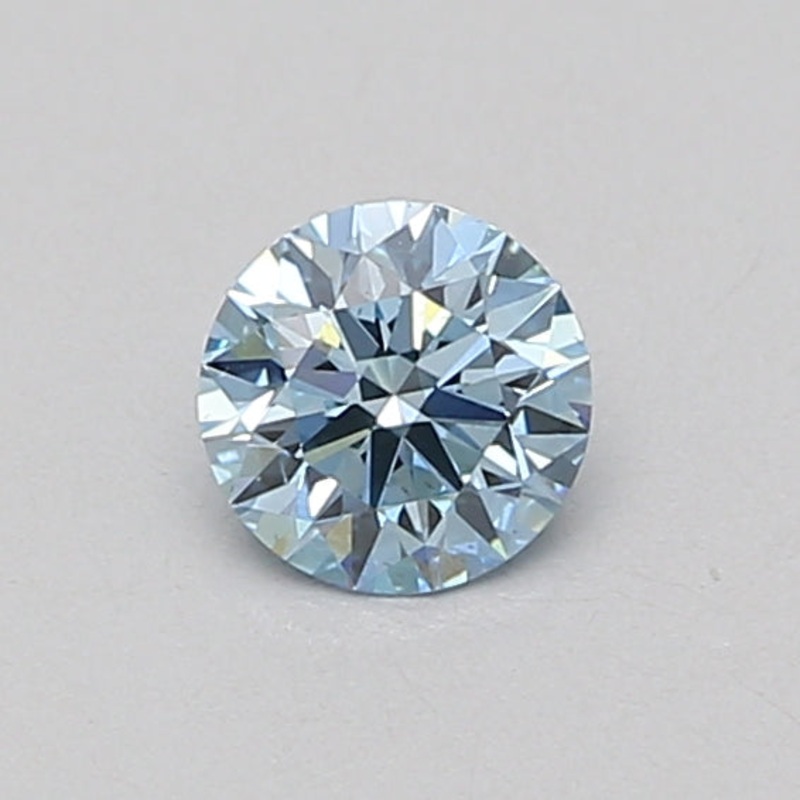 0.5 Ct Round Lab Diamond  Fancy Vivid Blue  VS2  Ideal Cut  IGI