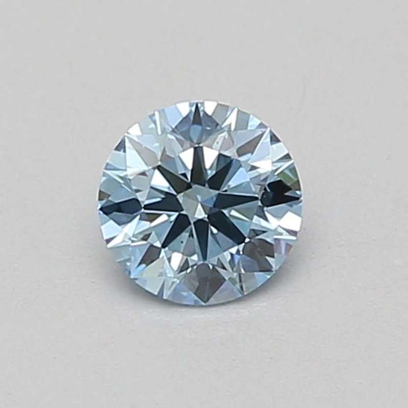 0.51 Ct Round Lab Diamond  Fancy Vivid Blue  VS2  Ideal Cut  IGI