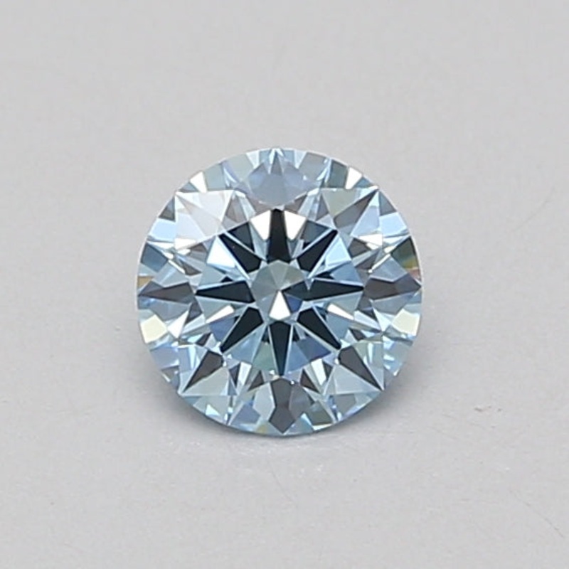 0.51 Ct Round Lab Diamond  Fancy Vivid Blue  VVS2  Ideal Cut  IGI