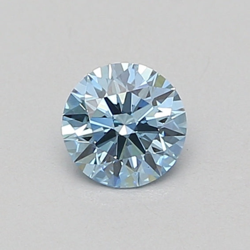 0.52 Ct Round Lab Diamond  Fancy Vivid Blue  VS1  Ideal Cut  IGI