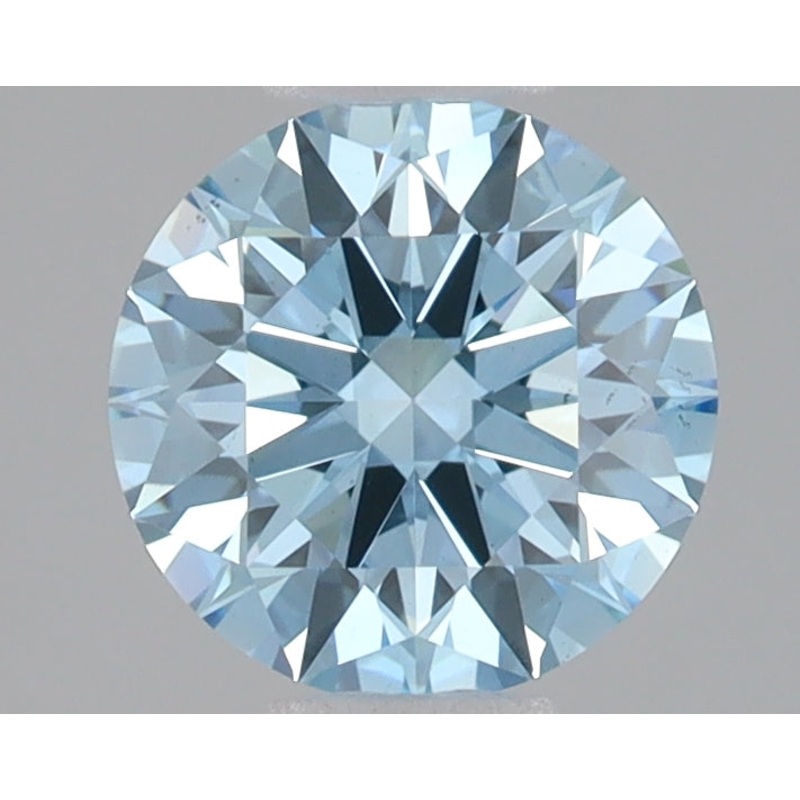 1.55 Ct Round Lab Diamond  Fancy Vivid Blue  VS2  Ideal Cut  IGI