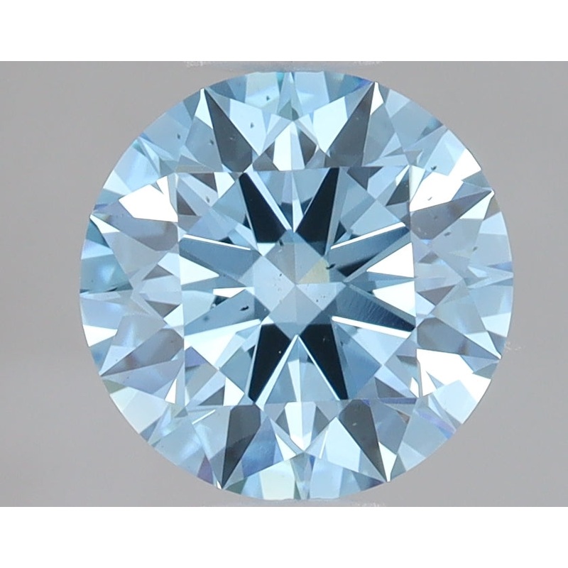 1.58 Ct Round Lab Diamond  Fancy Vivid Blue  VS2  Ideal Cut  IGI