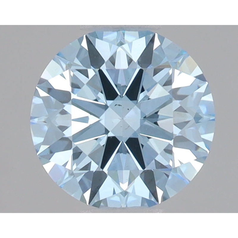 1.59 Ct Round Lab Diamond  Fancy Vivid Blue  VS2  Ideal Cut  IGI