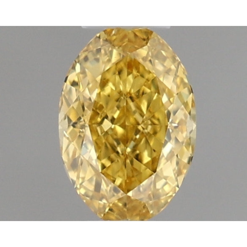 0.21 Ct Oval Lab Diamond  Fancy Vivid Yellow  VS1   IGI