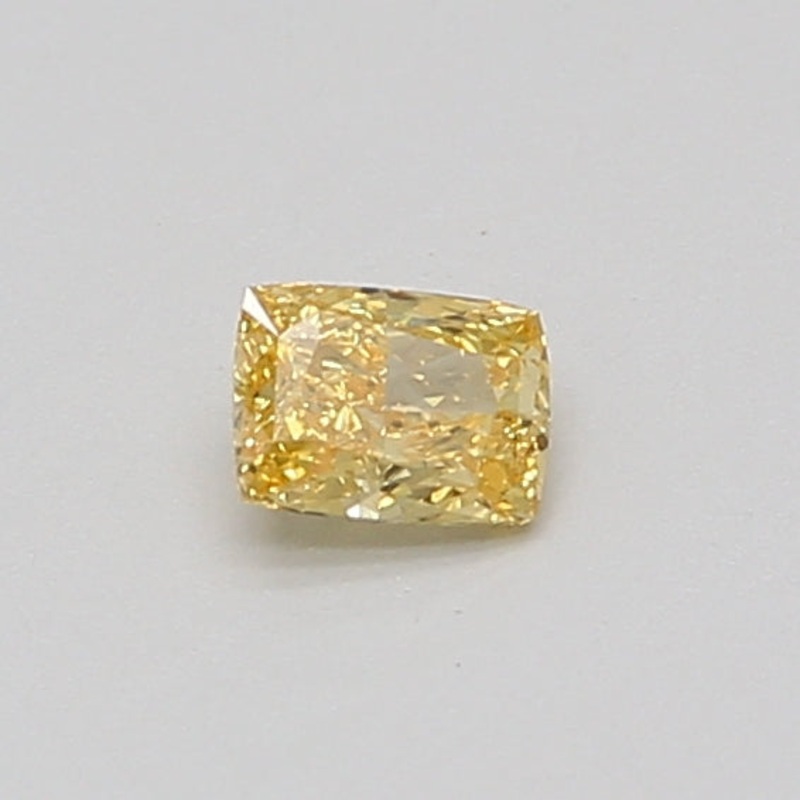 0.24 Ct Cushion Lab Diamond  Fancy Vivid Yellow  VS1   IGI