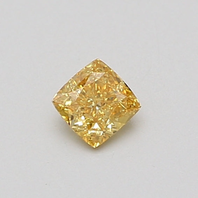 0.29 Ct Cushion Lab Diamond  Fancy Vivid Yellow  VS1   IGI