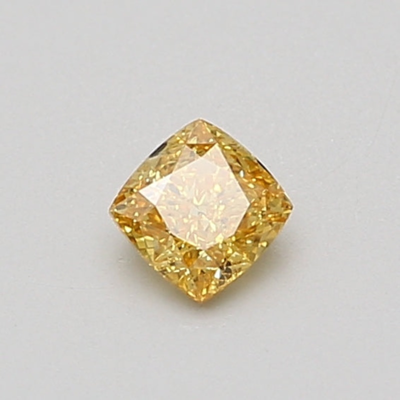 0.34 Ct Cushion Lab Diamond  Fancy Vivid Yellow  SI1   IGI