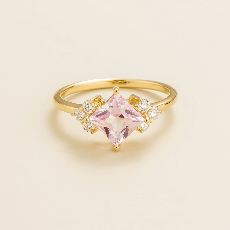 Amore gold ring Pink sapphire & Diamond