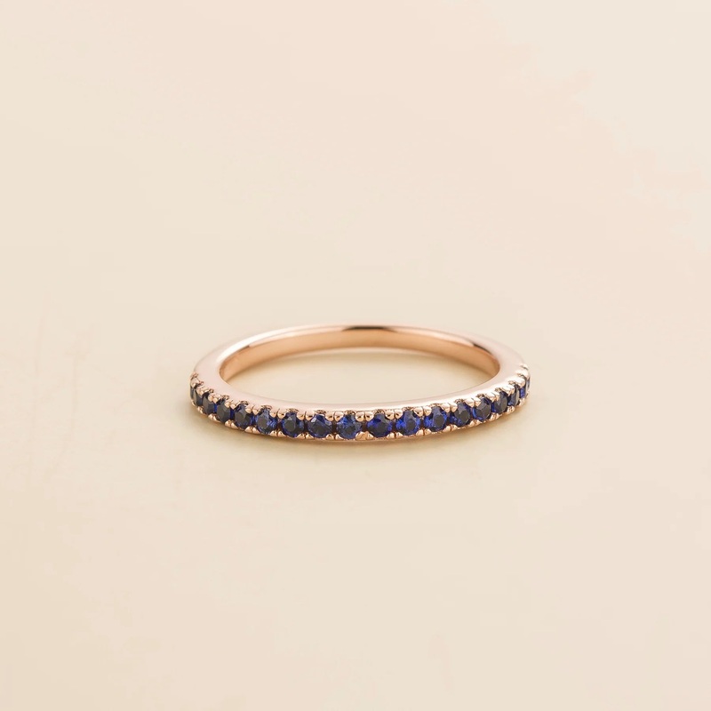 Ciclo Rose Gold Ring Set With Blue Sapphire