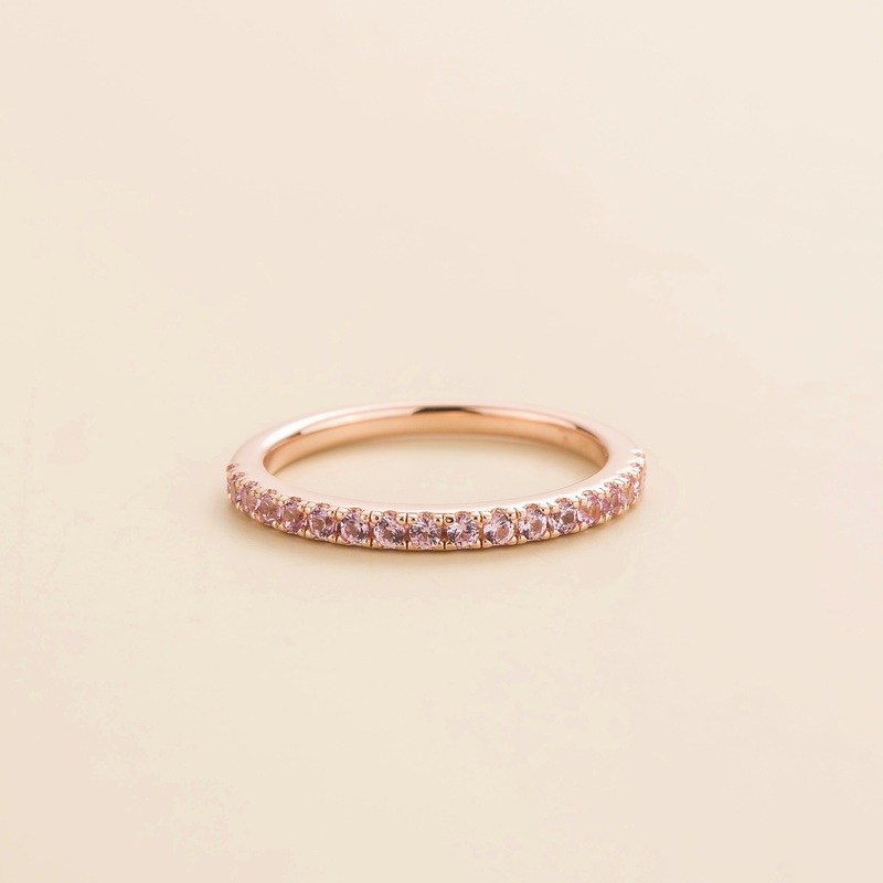 Ciclo Rose Gold Ring Set With Pink Sapphire