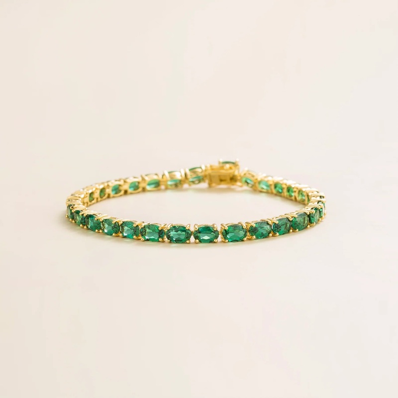 Salto Gold Tennis Bracelet set with Emerald