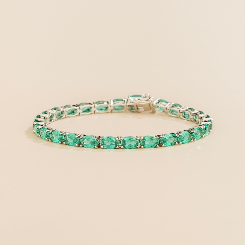 Salto White Gold Tennis Bracelet set with Paraiba sapphire