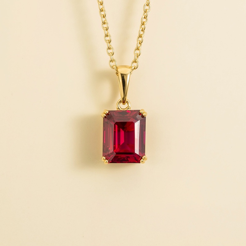 Thamani Gold Pendant Necklace In Ruby