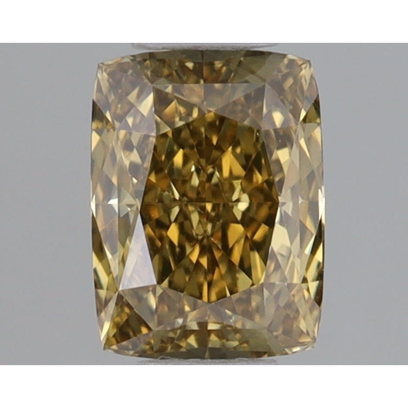 0.54 Ct Cushion Lab Diamond  Fancy Brown Yellow  VS2   IGI