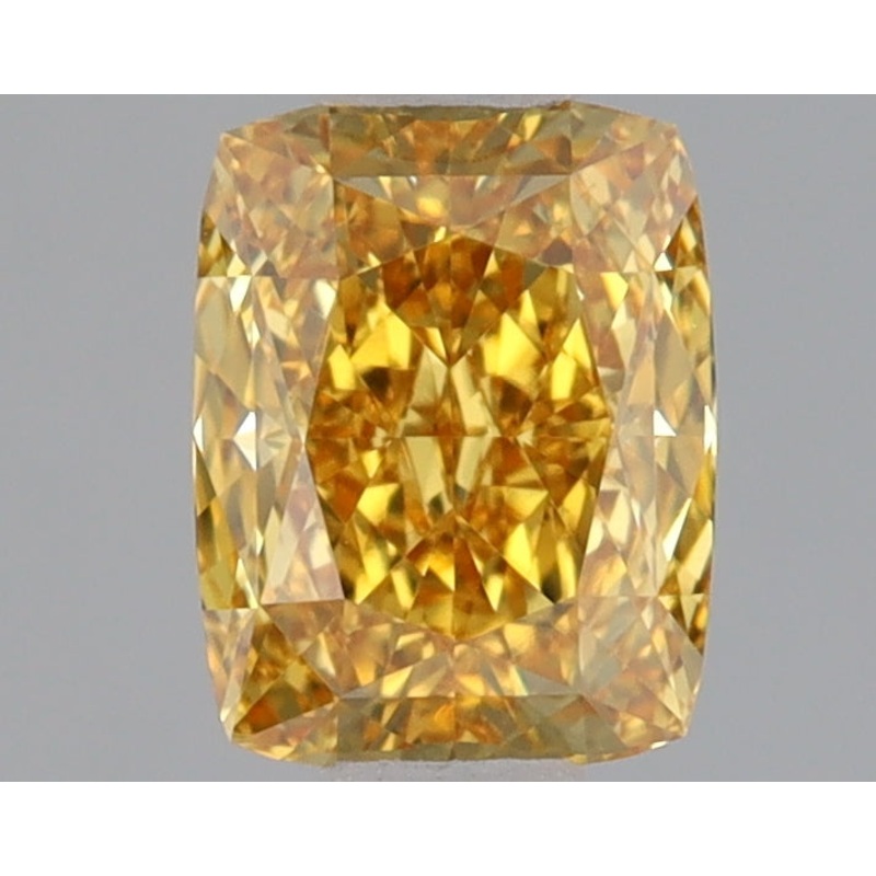 0.7 Ct Cushion Lab Diamond  Fancy Vivid Yellow  VS1   IGI