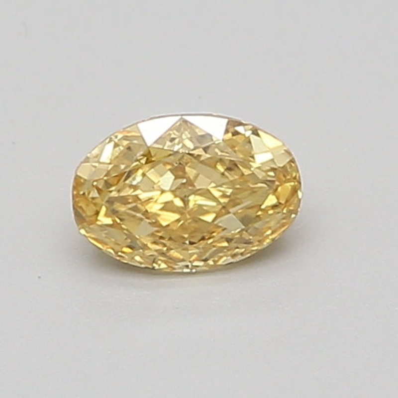 0.51 Ct Oval Lab Diamond  Fancy Vivid Yellow  VS1   IGI