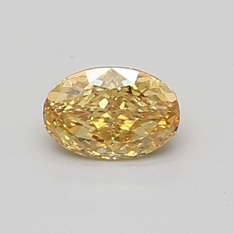 0.52 Ct Oval Lab Diamond  Fancy Vivid Yellow  VS1   IGI