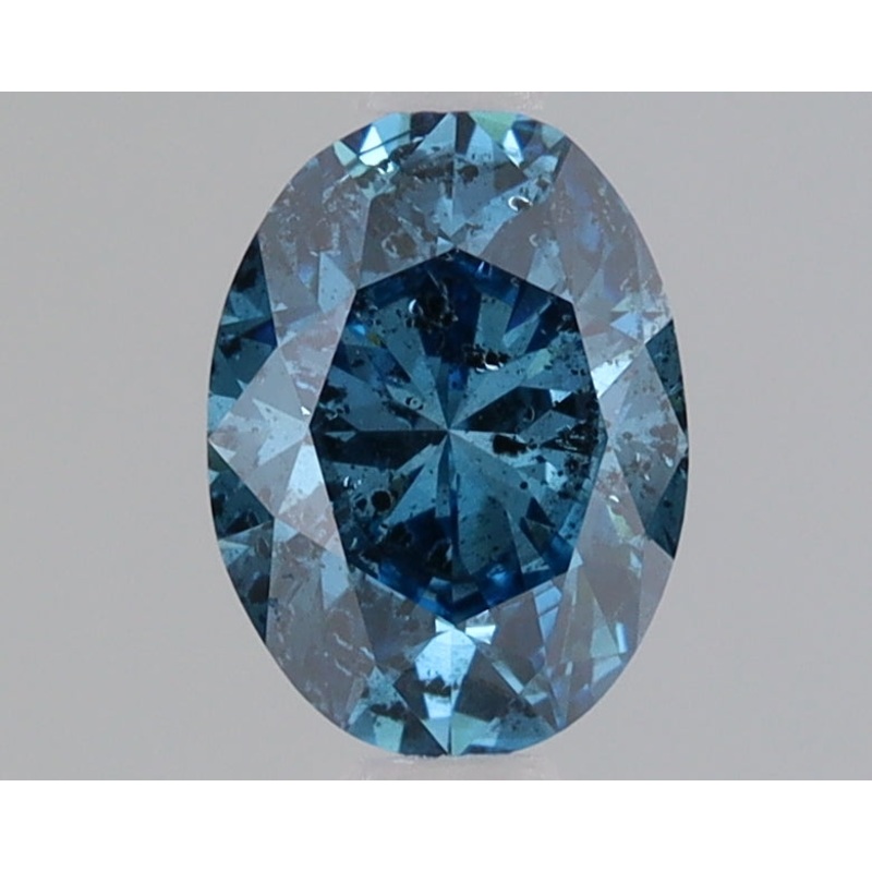 0.72 Ct Oval Lab Diamond  Fancy Vivid Blue  I1   IGI
