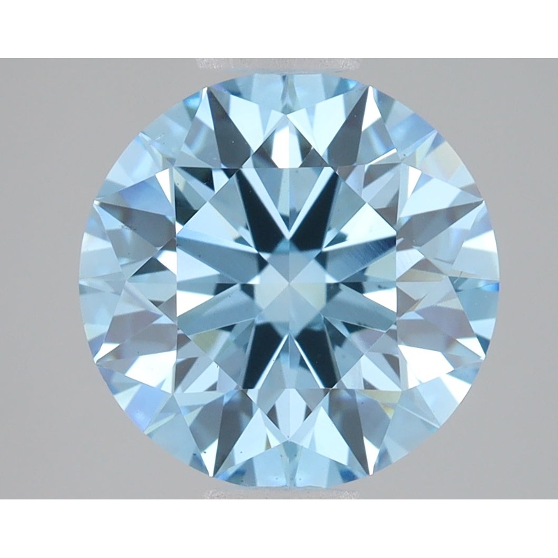 3.01 Ct Round Lab Diamond  Fancy Vivid Blue  VS2  Ideal Cut  IGI