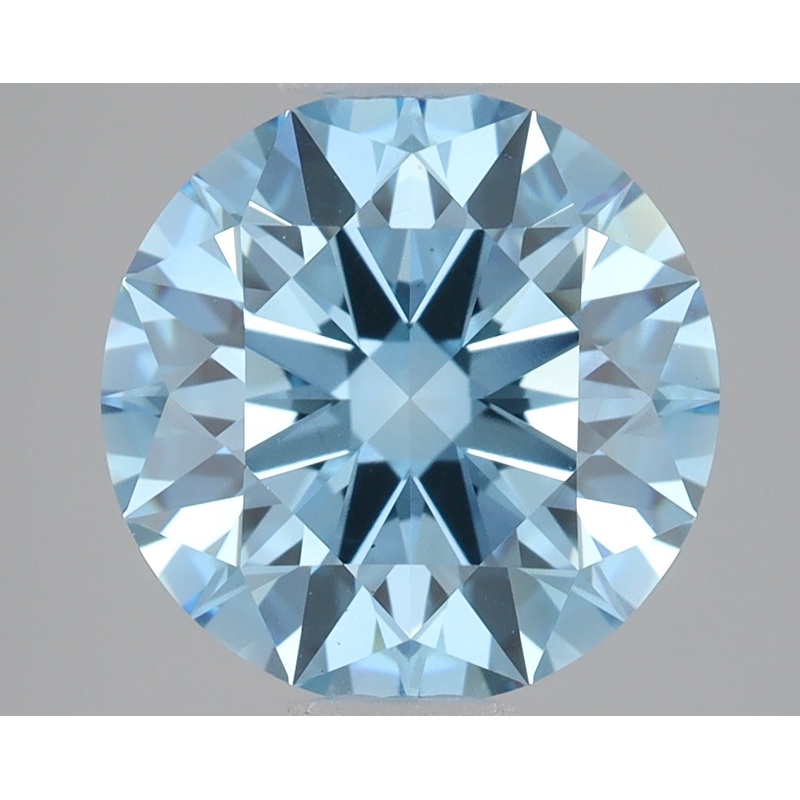 3.03 Ct Round Lab Diamond  Fancy Vivid Blue  VS1  Ideal Cut  IGI