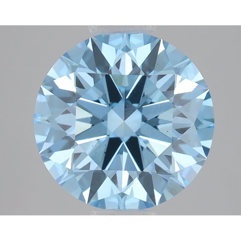 3.04 Ct Round Lab Diamond  Fancy Vivid Blue  VS2  Ideal Cut  IGI