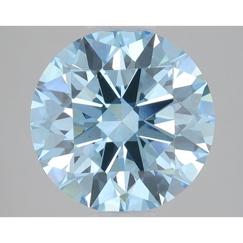 3.07 Ct Round Lab Diamond  Fancy Vivid Blue  VS2  Ideal Cut  IGI