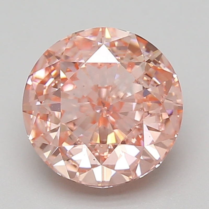 3.08 Ct Round Lab Diamond  Fancy Vivid Pink  VS1   IGI